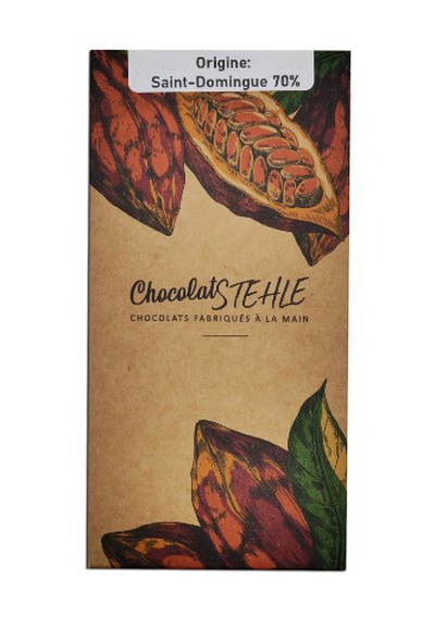 Tablette de chocolat noir 70% origine "Saint-Domingue" faite-main