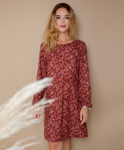 Robe Cyrielle – Fleurs Sépia - viscose - made in france - April et C