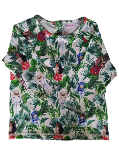 T shirt enfant "Human tropical" tissu imprimé anti UV 