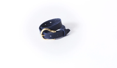 Jopale marine en cuir pour bracelet fabriquée en France