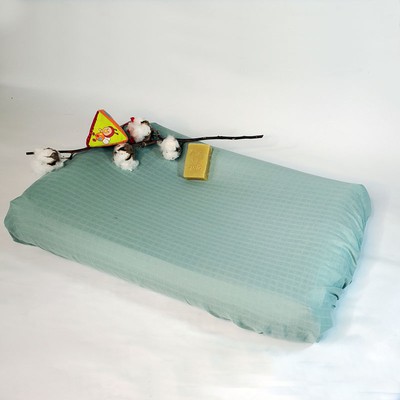 Housse de matelas à langer vert en double gaze de coton biologique et fabriqué en france