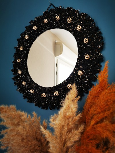 Miroir à suspendre en macramé "Edouard"