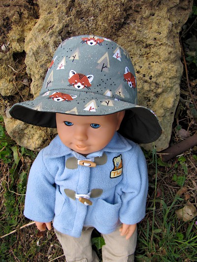 Kit couture Chapeau bob hat casquette réversible prêt à coudre renard bébé garçon fille été - cadeau anniversaire naissance
