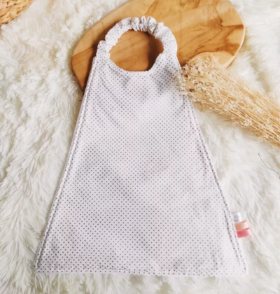 Bavoir et serviette de table enfant "Point or" fabriqué en France