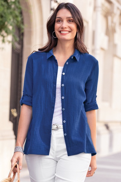 Surchemise en gaze de coton pour femme Lafrançaise