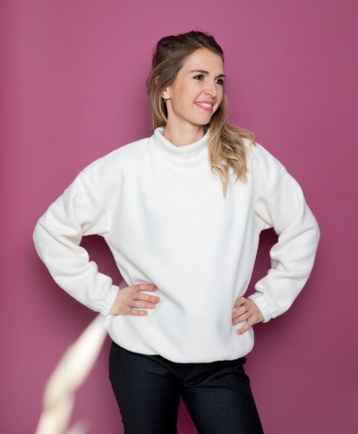Pull Litsée – Polaire écru - coton GOTS - made in france - April et C