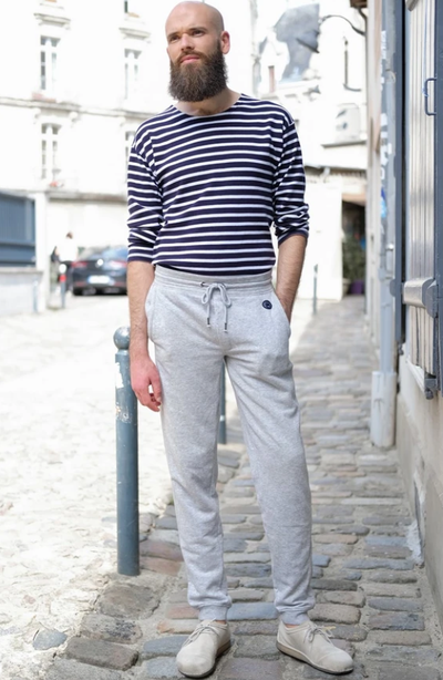 Le jogging moelleux hommes gris chiné en coton bio