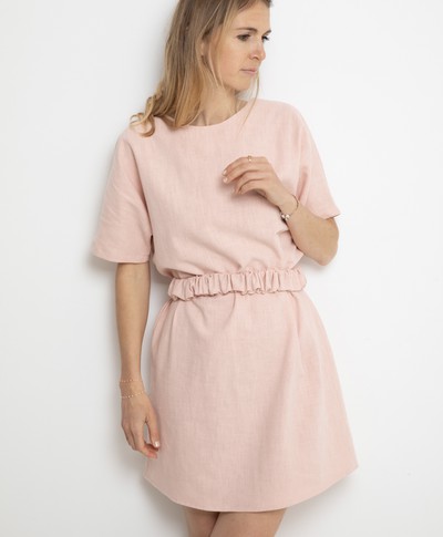 Robe Romane – Rose Poudré - Lin - made in France - April et C