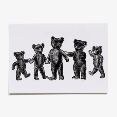Carte postale teddy bears pin's original et vintage