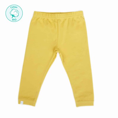 Legging bébé coton bio Oeko-tex “Choupinette” jaune moutarde