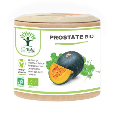 Prostate Bio - Bioptimal - Complément alimentaire - Courge Ortie Boldo - Protection & Confort Urinaire Homme - Troubles Miction et Hypertrophie - Fabriqué en France - Certifié par Ecocert - 60 gélules