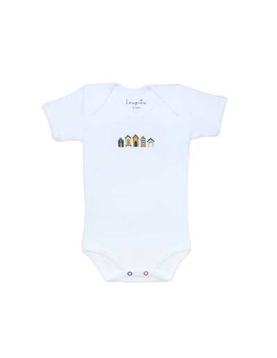 Le body Cabanes de mer mixte manches courtes 100% coton oeko tex