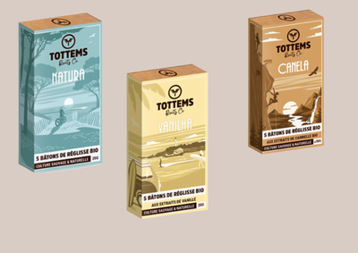 Pack 3 boites de 5bâtons de réglisse nature vanille cannelle , Tottems