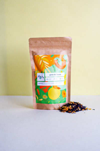 Sachet de thé noir en vrac "Chaleur d'hiver" bio fabriqué France