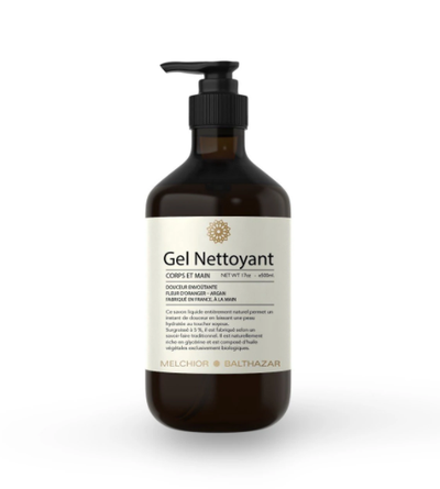 Gel nettoyant naturel et bio, pour le corps et les mains, Fleur d'oranger 300ml
