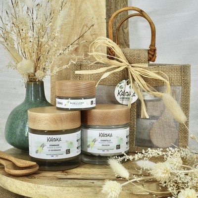 Coffret chantilly, gommage & baume à lèvres, visage et corps, naturel et fabriqué en france